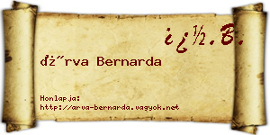 Árva Bernarda névjegykártya
